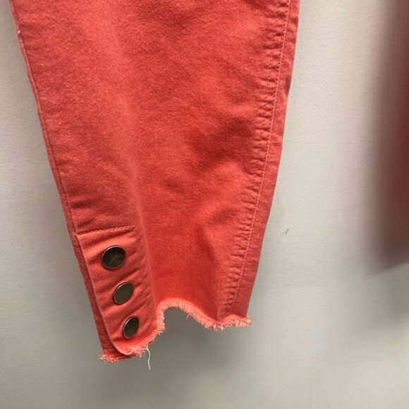 Womens Coral Jeans Raw Hem Ankle Detail Size 14 - Picture 2 of 4